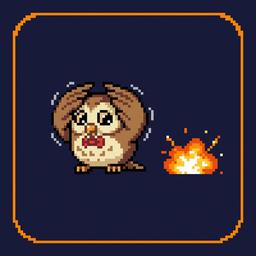 Cowering owl